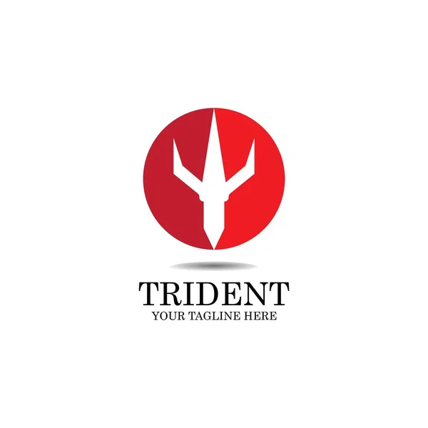 Trident Logo Plantilla Vector Icono Ilustración Diseño — Vector de stock