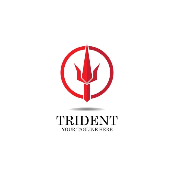 Trident Logo Plantilla Vector Icono Ilustración Diseño — Vector de stock