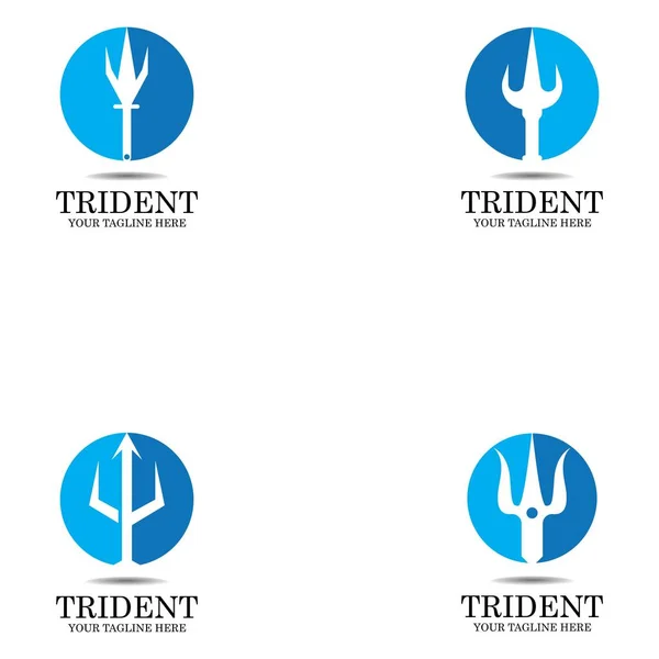 Trident Logo Template Vector Icon Illustration Design — Stock Vector