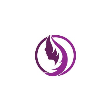 Kadınlar siluet resimli logo şablonuyla karşı karşıya