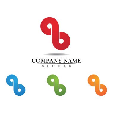 B harfi logo şablon tasarım vektörü