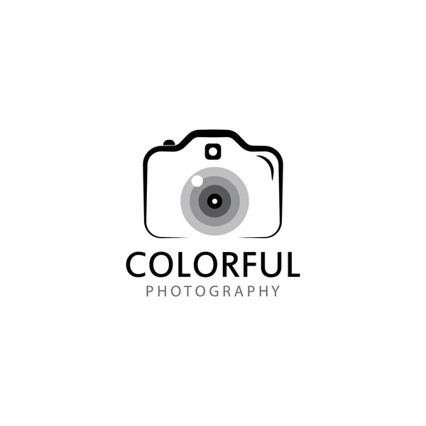 Photography Camera Lens Logo Design Vector — Image vectorielle