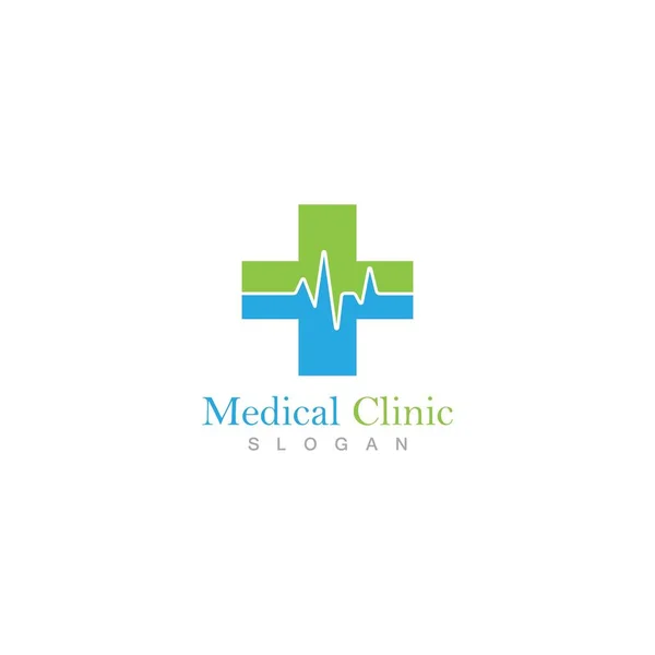 Medische Kliniek Logo Ontwerp Vector Gezondheid — Stockvector