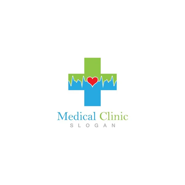 Medische Kliniek Logo Ontwerp Vector Gezondheid — Stockvector