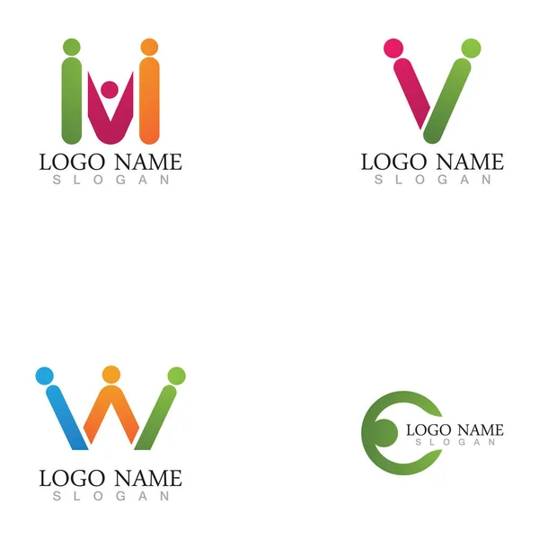 Pessoas Importam Logotipo Vetor Modelo Sucesso — Vetor de Stock