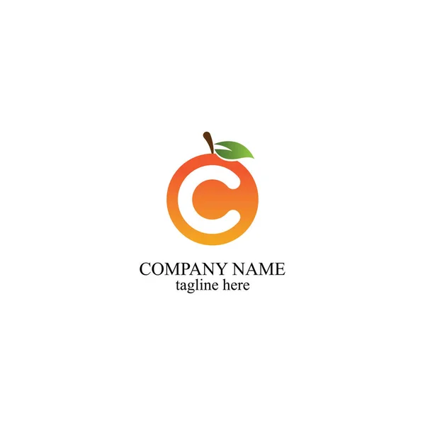 Orange Logo Design Vektor Ikone Illustration Design — Stockvektor