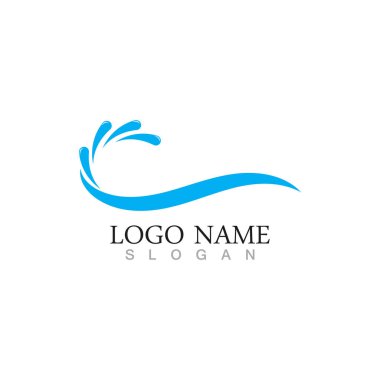 Su sıçrat, Dalga sembolü ve simge logosu şablonu