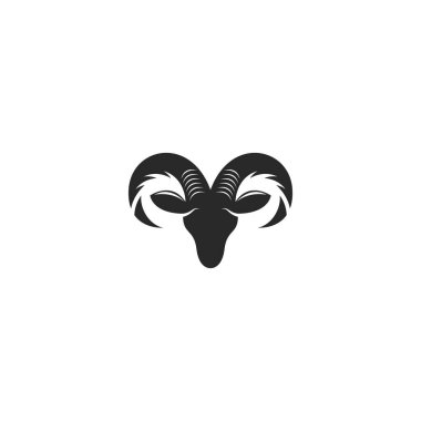Rams baş logo şablonu siluet simgesi
