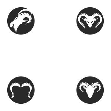 Rams baş logo şablonu siluet simgesi