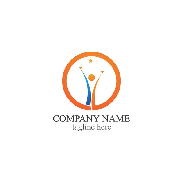 Framgång Människor Business Star Logotyp Och Symboler — Stock vektor