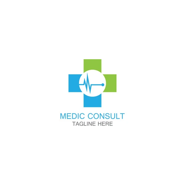 Médico Consultar Logotipo Imagens Ilustração —  Vetores de Stock