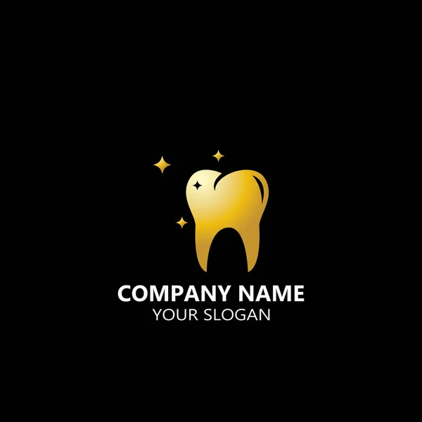 Diseño Ilustración Del Logotipo Del Diente Oro — Vector de stock