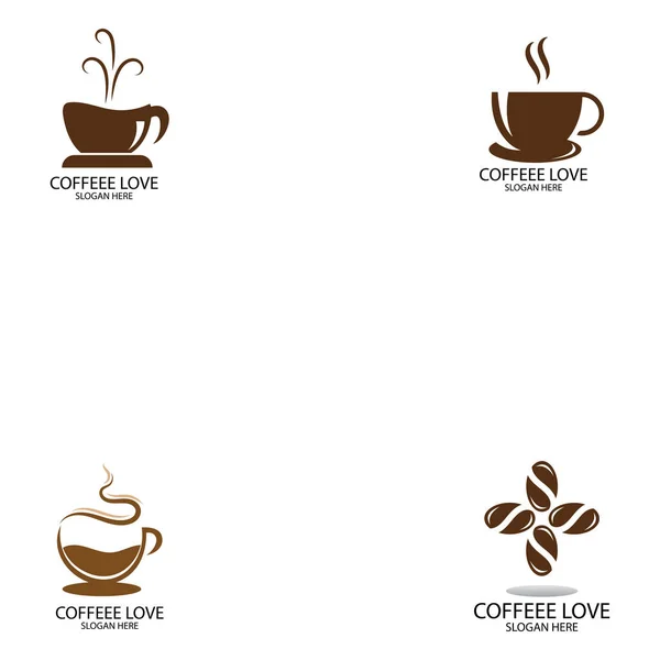 Café Logo Icône Vectoriel Illustration Modèle — Image vectorielle