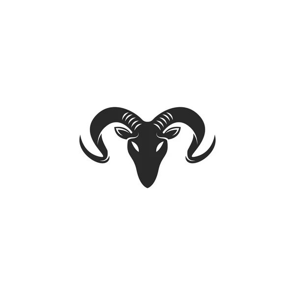 Rams Hlava Logo Šablona Silueta Ikona — Stockový vektor