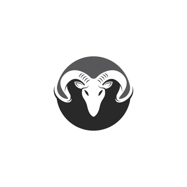 Rams Cabeza Logotipo Plantilla Silueta Icono — Archivo Imágenes Vectoriales