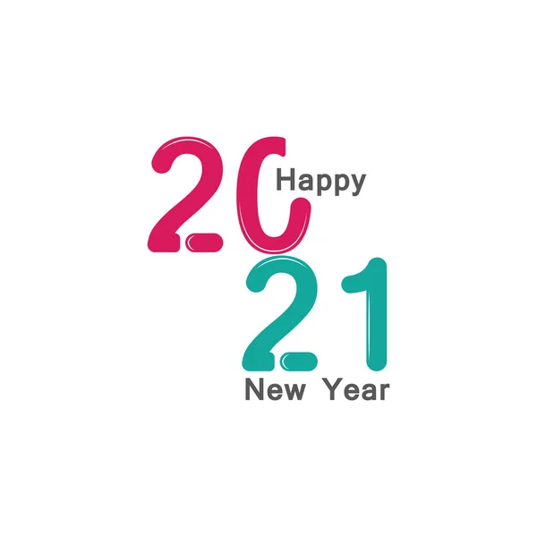 Šťastný Nový Rok 2021 Text Vektor Šablony Návrhu Čísel — Stockový vektor