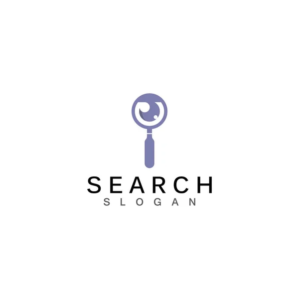 Logo Recherche Avec Symbole Loupe Oeil — Image vectorielle