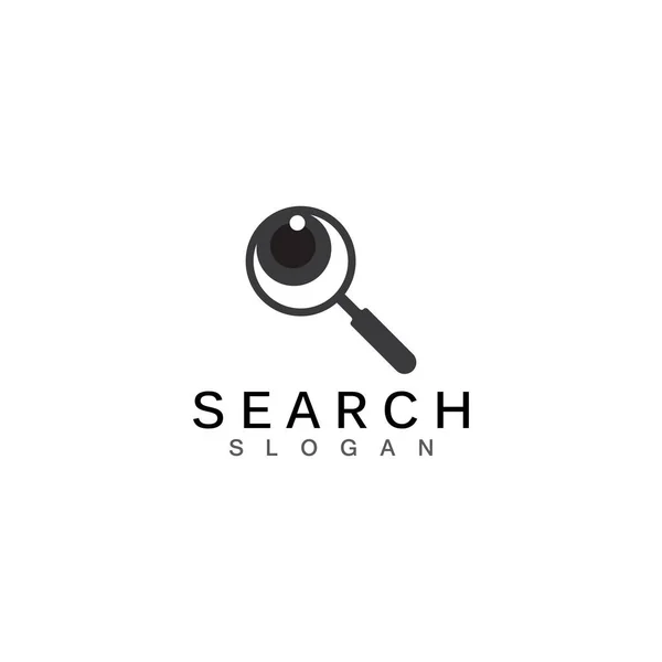 Zoeken Logo Met Vergrootglas Oog Symbool — Stockvector