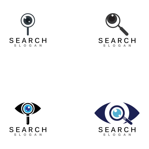 Logotipo Pesquisa Com Lupa Símbolo Olho — Vetor de Stock