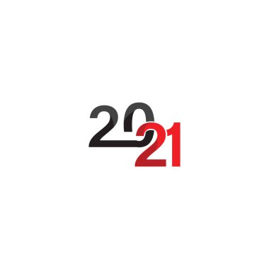 2021 yeni yıl ikon vektör çizim şablonu