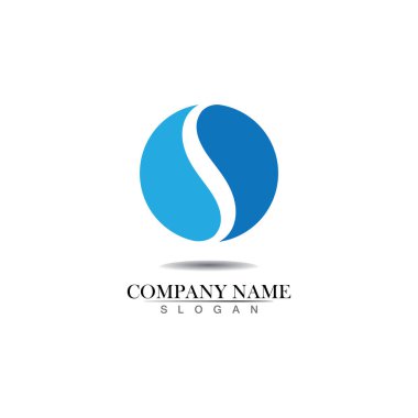 S mavi logo ve semboller şablon vektörü