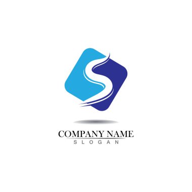 S mavi logo ve semboller şablon vektörü