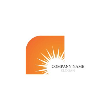 Ufuk üzerinde Vektör Simgesi Şablonu Güneşi