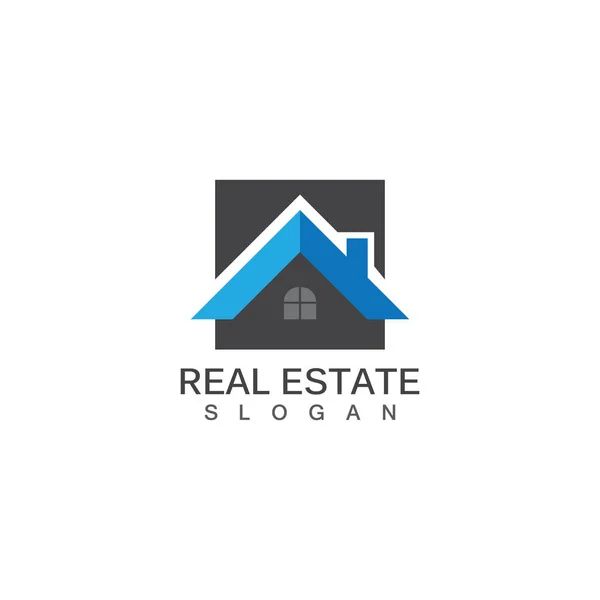 Real Estate Logo Design Template Roofing Logo Vector — Stock Vector