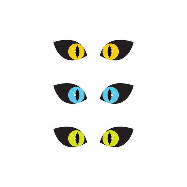 Kat Oog Logo Ontwerp Icoon — Stockvector