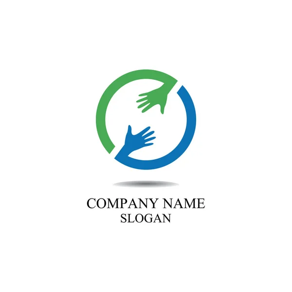 Ręczne Logo Pomocy Szablon Symboli Aplikacji Ikony — Wektor stockowy