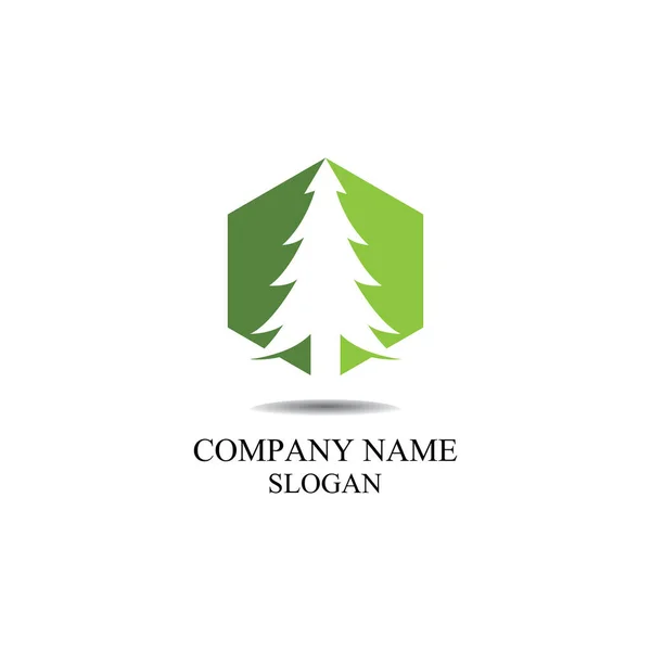 Cedar Tree Logo Template Vector Icon Design — Stock Vector