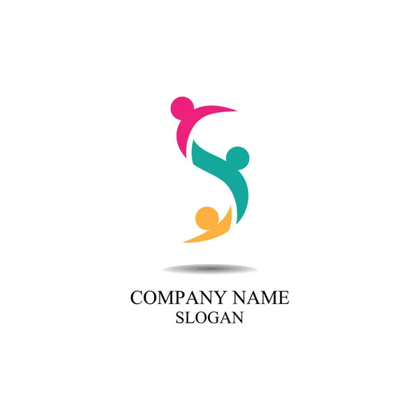 Menschen Logo Community Vektor — Stockvektor