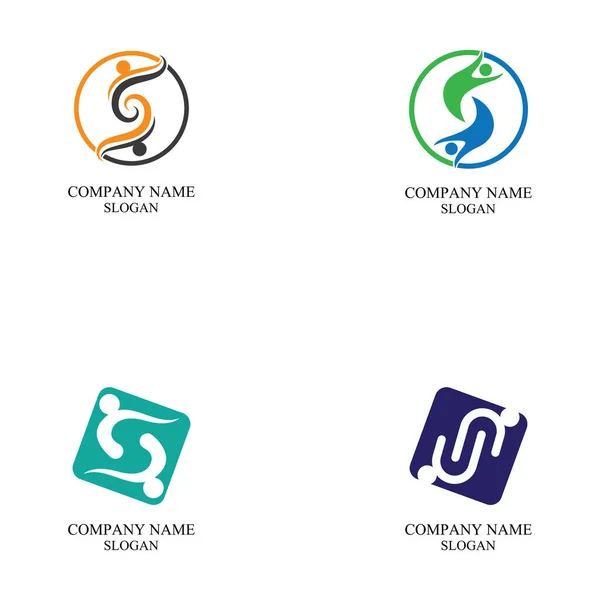 People Logo Community Vector — Vector de stock