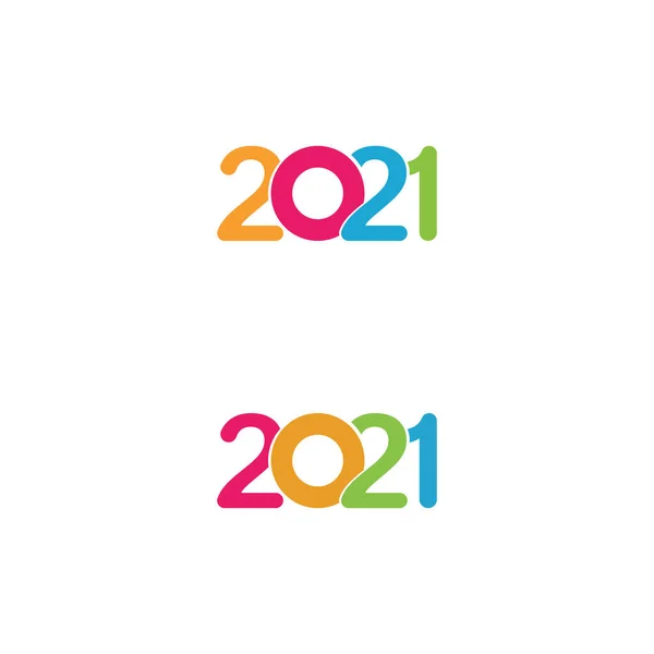 2021 Рік Новорічна Іконка Векторні Ілюстрації Шаблон Дизайну — стоковий вектор