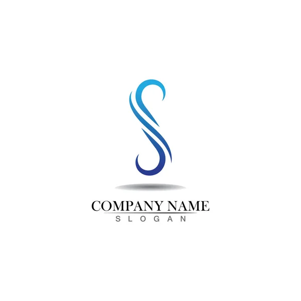 Logotipo Azul Símbolos Modelo Vetor —  Vetores de Stock