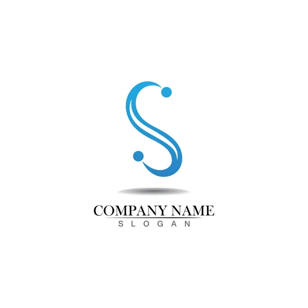 Logotipo Azul Símbolos Modelo Vetor —  Vetores de Stock