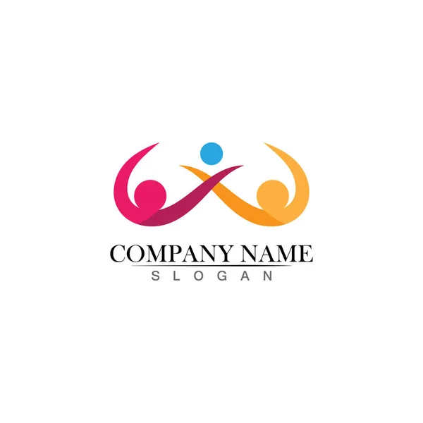 Adoptie Gemeenschapszorg Logo Template Vector Icoon — Stockvector