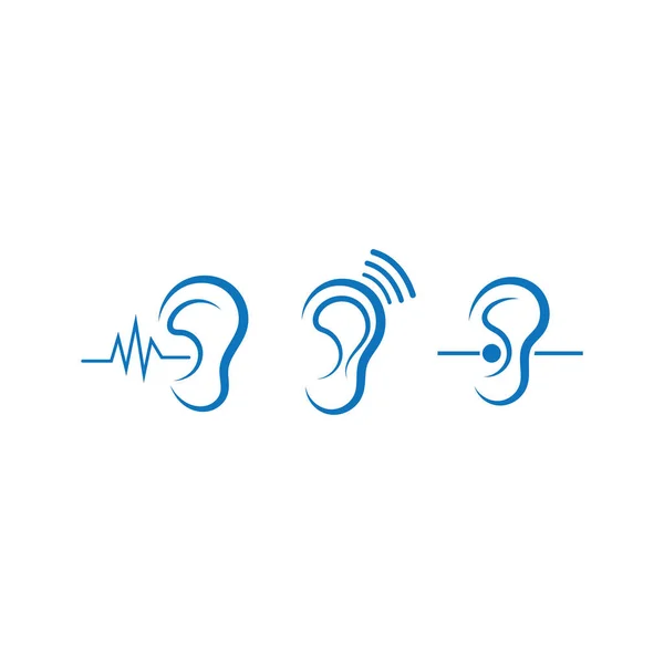 耳の聴覚ロゴアイコンベクトル — ストックベクタ