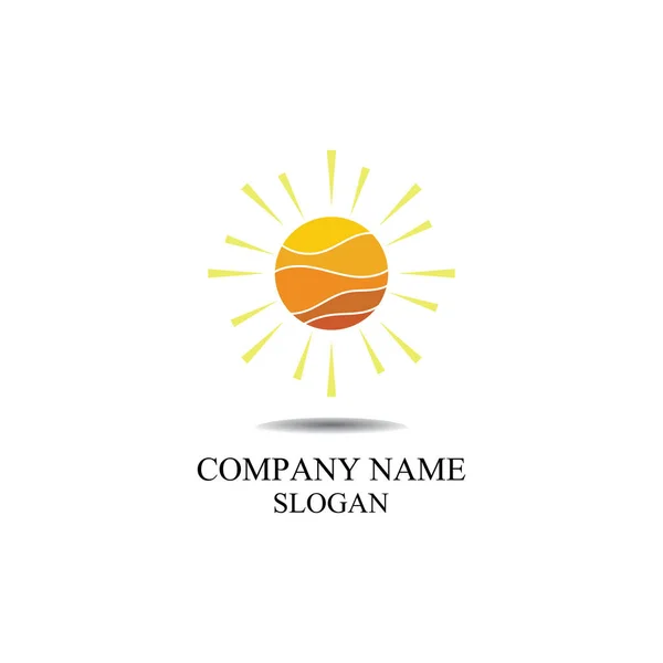 Vector Icon Logo Template Sun Horizon — Stock Vector