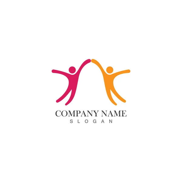 People Logo Social Design Template — Stock Vector