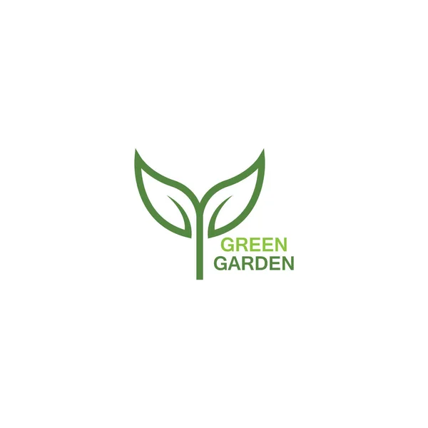 Verde Jardín Verde Hoja Ecología Logo Vector Diseño — Vector de stock