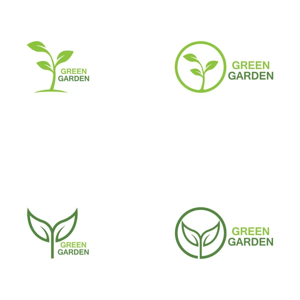 绿园绿叶生态标识矢量设计 — 图库矢量图片