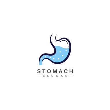 Mide Logosu çizim tasarımı - yaratıcı Gastroenteroloji Sağlıklı Logo ögesi simgesi, mide sağlığı ikonu vektör şablonu