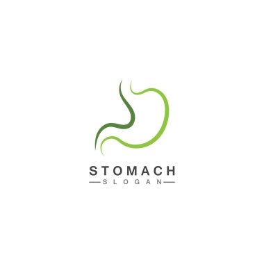 Mide Logosu çizim tasarımı - yaratıcı Gastroenteroloji Sağlıklı Logo ögesi simgesi, mide sağlığı ikonu vektör şablonu
