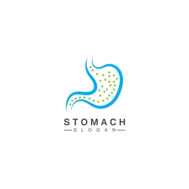 Mide Logosu çizim tasarımı - yaratıcı Gastroenteroloji Sağlıklı Logo ögesi simgesi, mide sağlığı ikonu vektör şablonu