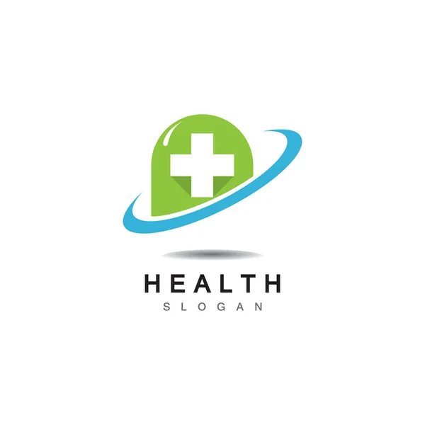Ιατρικός Σταυρός Και Υγεία Φαρμακείο Λογότυπο Διάνυσμα Πρότυπο — Διανυσματικό Αρχείο