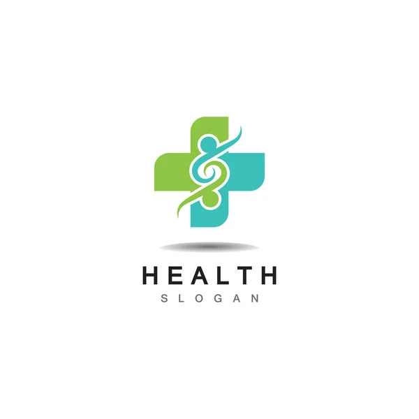 Medical Cross Und Health Pharmacy Logo Vector Template — Stockvektor