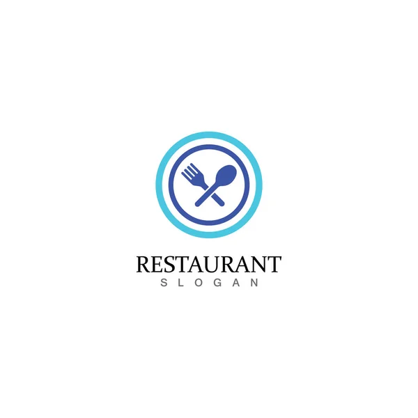 Fork Spoon Restaurant Logo Vector Template — Stock Vector