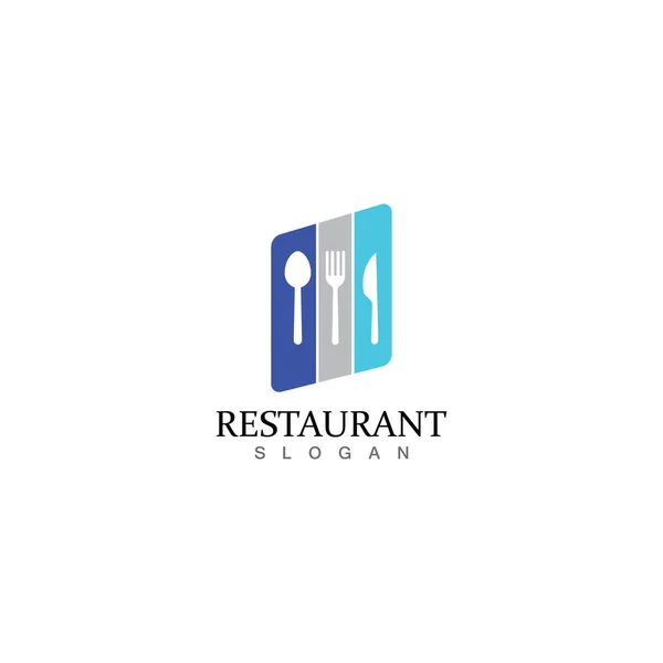 叉子和勺子餐厅标识向量模板 — 图库矢量图片