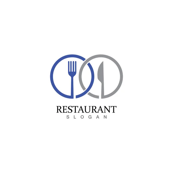 Modèle Vectoriel Logo Restaurant Fourchette Cuillère — Image vectorielle